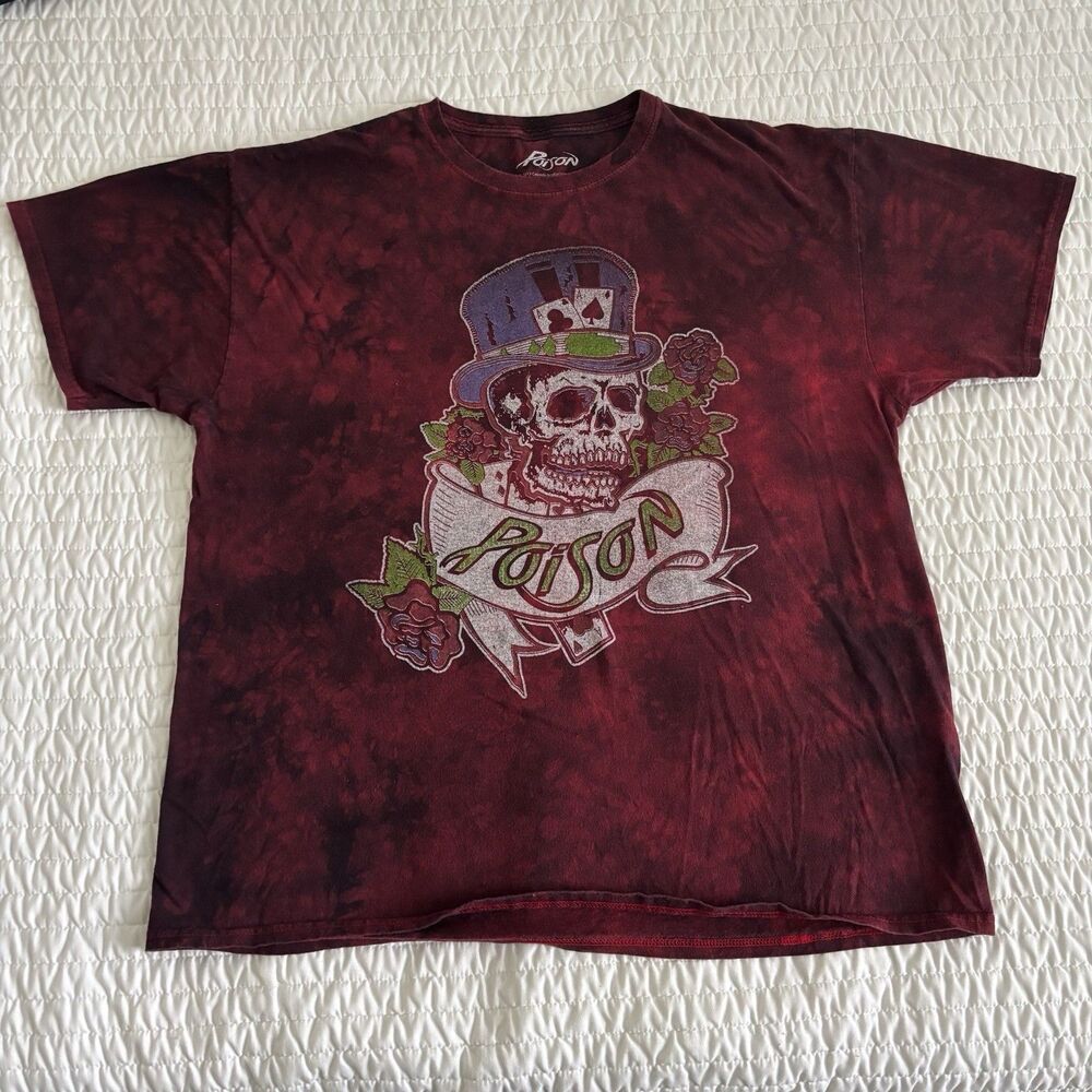 2017 Poison T-Shirt XL Dragging the Cat Across America 87 tour red black tie.